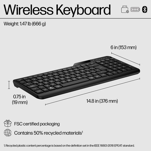 HP 475 Dual-Mode Wireless Keyboard HP 475 Dual-Mode Wireless Keyboard